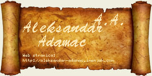 Aleksandar Adamac vizit kartica